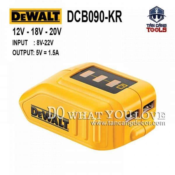 Bộ Sạc Chuyển Đổi Pin USB 12/18/20V Dewalt DCB090-KR