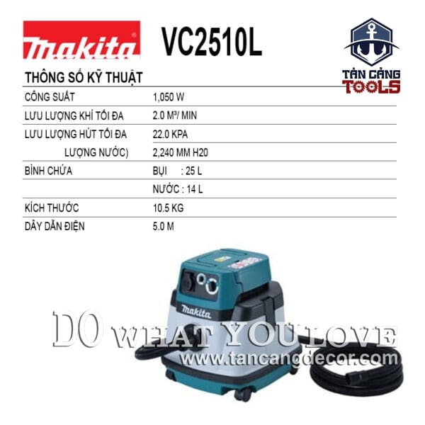 Alternative view of Máy Hút Bụi Công Nghiệp 2 Chức Năng 25 Lít 1050W Makita VC2510L ( Tính Năng Auto Start )