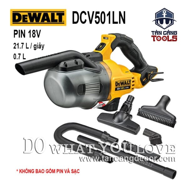 Máy Hút Bụi Khô Dùng Pin DeWalt 20V DCV501LN ( Thân Máy )