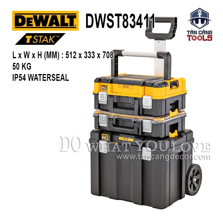 Combo Thùng Đựng Dụng Cụ TSTAK DeWalt DWST83411 Có Xe Kéo