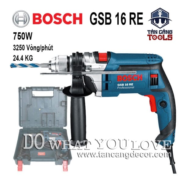 Máy Khoan Động Lực Bosch GSB 16RE 750W ( Thùng Nhựa )