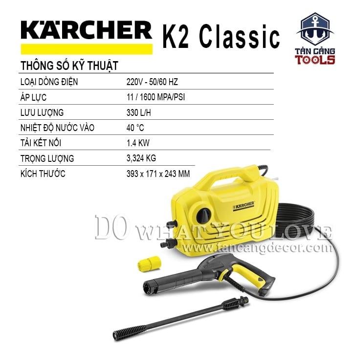Máy Xịt Rửa Xe Cao Áp Karcher K2 Classic 1400W - Ảnh 2