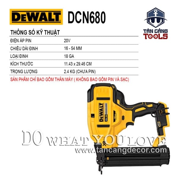 Alternative view of Súng Bắn Đinh F Dùng Pin 20V Dewalt DCN680B ( Thân Máy )