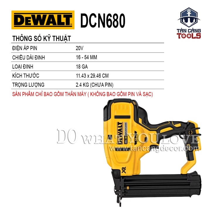 Súng Bắn Đinh F Dùng Pin 20V Dewalt DCN680B ( Thân Máy ) - Ảnh 2