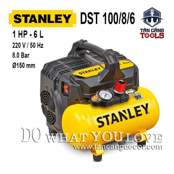 Máy Nén Khí Không Dầu 6 Lít 1.0 HP Stanley FatMax DST100/8/6 ( Siêu Giảm Âm )
