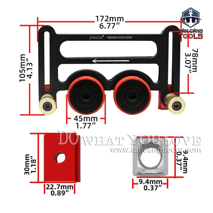Bộ Cử Chặn Gỗ Và Dẫn Hướng Trên Cưa Bàn, Bàn Phay Jighole - Mẫu 2 - Ảnh 2