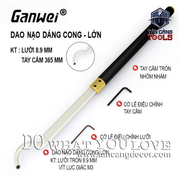 Dao Nạo Gỗ Cáng Cong Lớn Ganwei Kết Hợp Với Máy Tiện