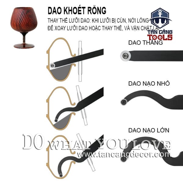 Alternative view of Dao Nạo Gỗ Cáng Cong Lớn Ganwei Kết Hợp Với Máy Tiện
