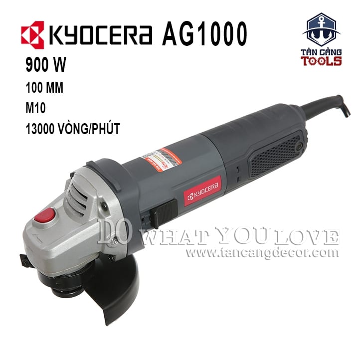 Máy Mài Góc 100 mm Kyocera AG1000 900W - Tặng Kèm 1 Đá Mài ( Công Tắc Trượt )
