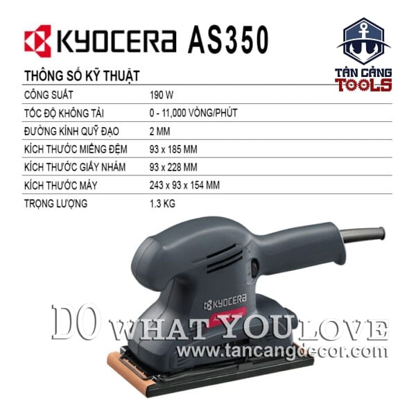 Alternative view of Máy Chà Nhám Chữ Nhật Kyocera AS 350 190W