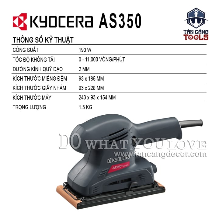 Máy Chà Nhám Chữ Nhật Kyocera AS 350 190W - Ảnh 2