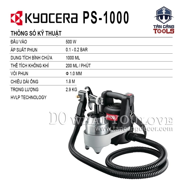 Máy Phun Sơn Điện Kyocera PS -1000 500W ( Có Thổi Bụi ) - Ảnh 2