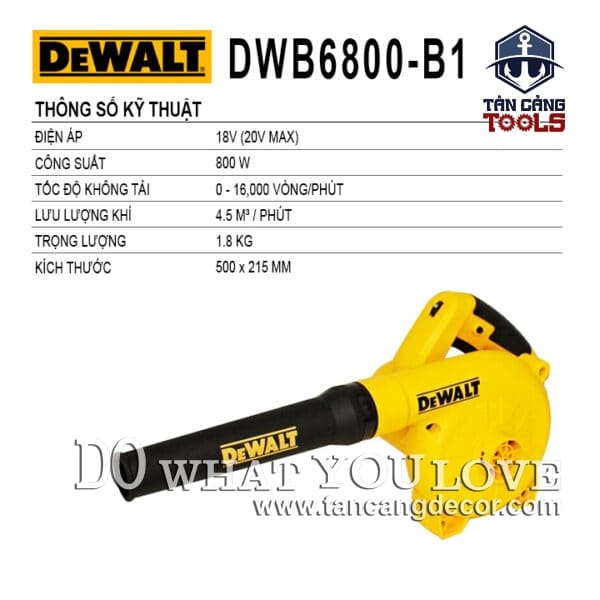 Alternative view of Máy Hút Thổi Bụi Có Điều Tốc Dewalt DWB6800-B1 800W