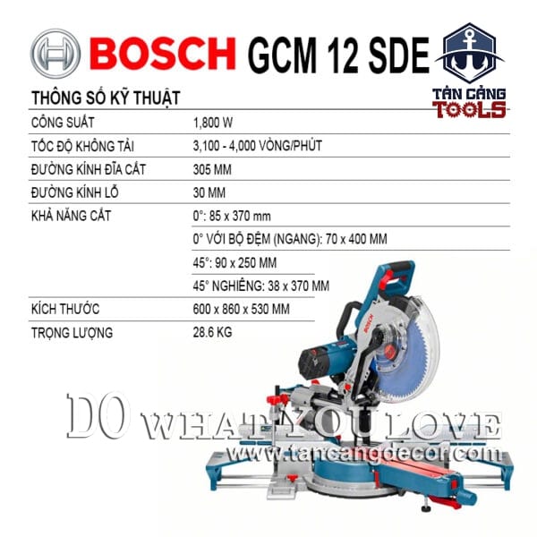 Alternative view of Máy Cưa Cắt Đa Góc Trục Trượt Bosch GCM 12 SDE ( Có Điều Tốc )