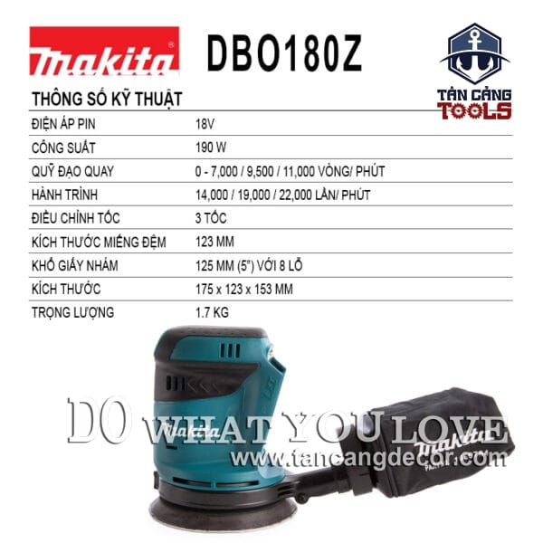 Alternative view of Máy Chà Nhám Tròn Dùng Pin Makita 18V DBO180Z ( Thân Máy )