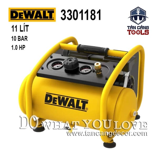 Máy Nén Khí Không Dầu 11 Lít 1.0 HP Dewalt DXCM3301181 ( Siêu Giảm Âm )