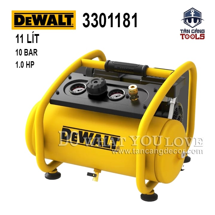 Máy Nén Khí Không Dầu 11 Lít 1.0 HP Dewalt DXCM3301181 ( Siêu Giảm Âm )