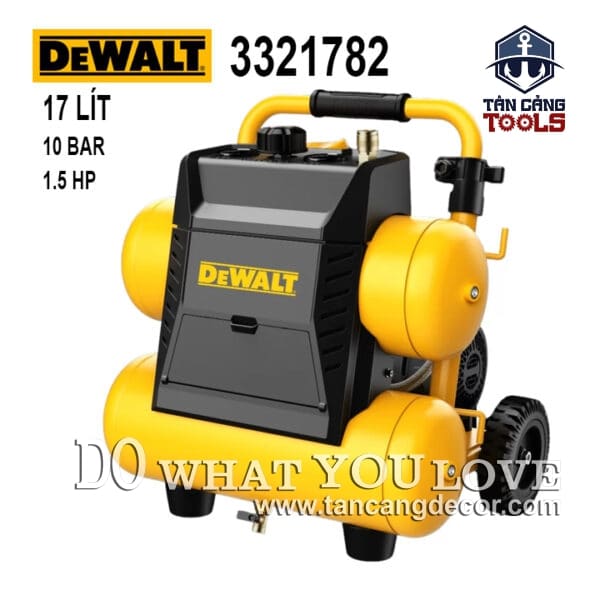 Máy Nén Khí Không Dầu 17 Lít 1.5 HP Dewalt DXCM3321782 ( Siêu Giảm Âm, Có Bánh Xe Và Tay Kéo )