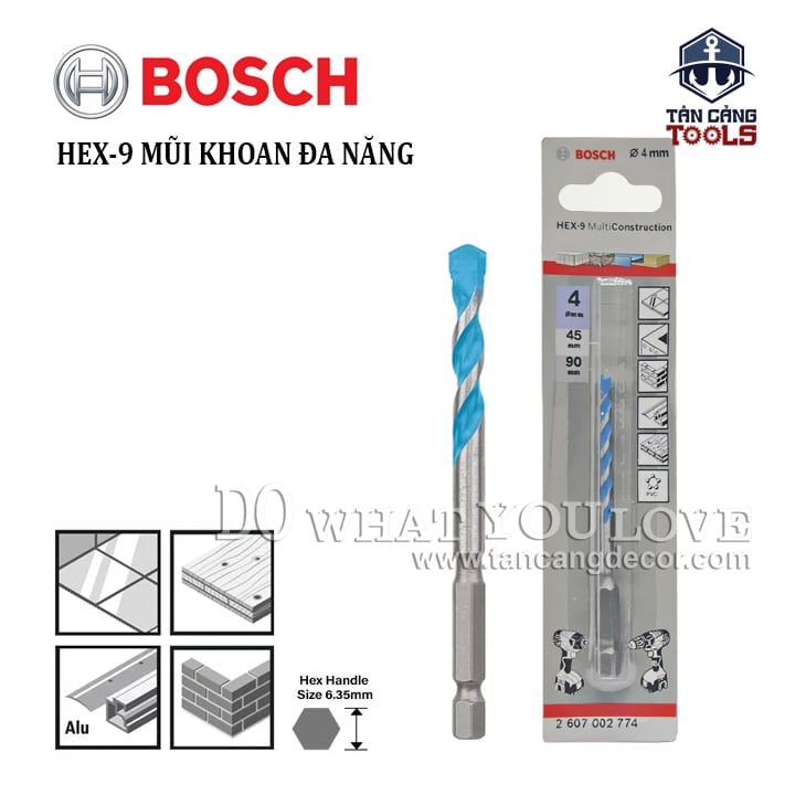 Mũi Khoan Đa Năng Hex 9 Bosch - 1 Mũi (nhiều kích thước)