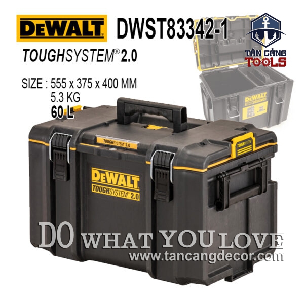 Thùng Đựng Đồ Nghề DeWalt DWST83342-1 ToughSystem 2.0 Chuẩn IP65