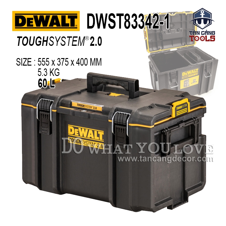 Thùng Đựng Đồ Nghề DeWalt DWST83342-1 ToughSystem 2.0 Chuẩn IP65