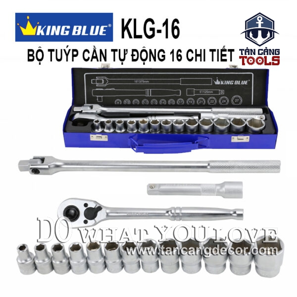 Bộ Tuýp Cần Siết Tự Động 1/2 Inches 16 Chi Tiết Kingblue KLG-16