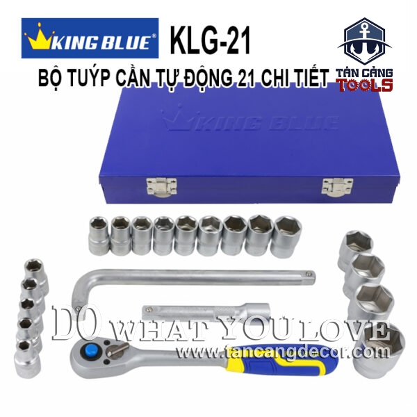 Bộ Tuýp Cần Siết Tự Động 1/2 Inches 21 Chi Tiết Kingblue KLG-21