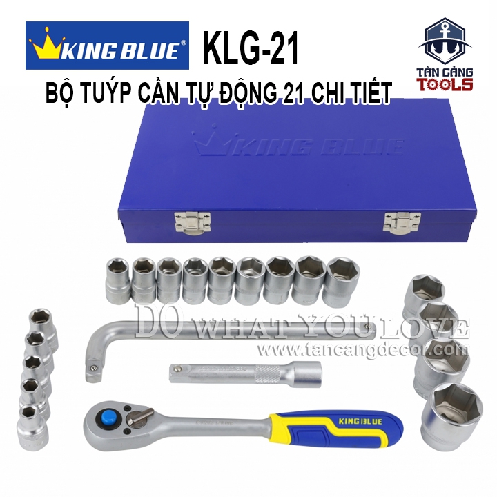 Bộ Tuýp Cần Siết Tự Động 1/2 Inches 21 Chi Tiết Kingblue KLG-21
