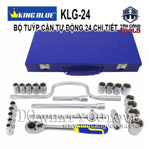 Bộ Tuýp Cần Siết Tự Động 1/2 Inches 24 Chi Tiết Kingblue KLG-24