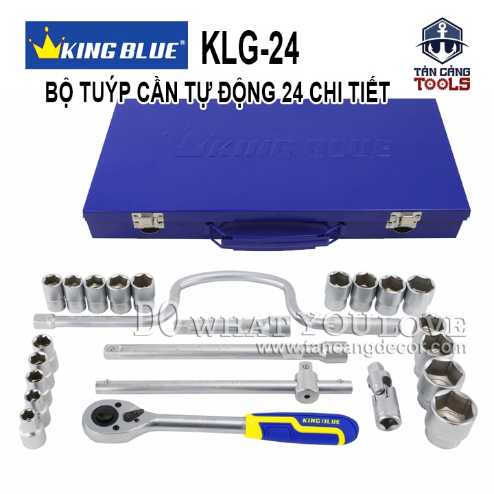 Bộ Tuýp Cần Siết Tự Động 1/2 Inches 24 Chi Tiết Kingblue KLG-24