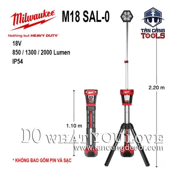 Đèn Pin Dạng Đứng Dùng Pin Milwaukee M18 SAL-0 ( Thân Máy )