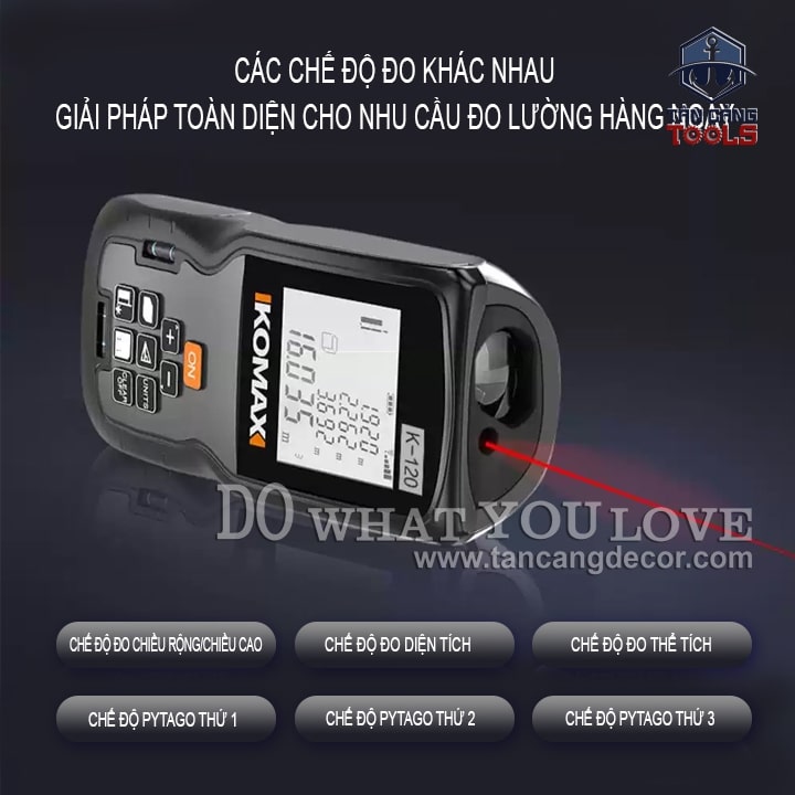 Thước Đo Khoảng Cách Điện Tử 50 Mét Komax K-50 ( Nhiều Tính Năng ) - Ảnh 11