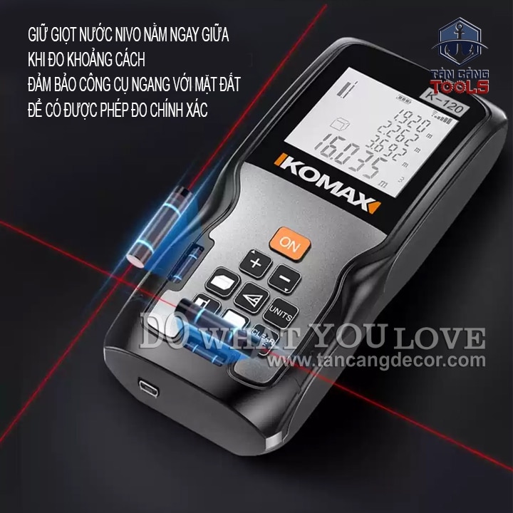 Thước Đo Khoảng Cách Điện Tử 50 Mét Komax K-50 ( Nhiều Tính Năng ) - Ảnh 5