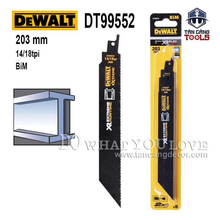 Lưỡi Cưa Kiếm Kim Loại 20.3 cm x 18TPI Dewalt DT99552- 1 Lưỡi ( Tách Vĩ )
