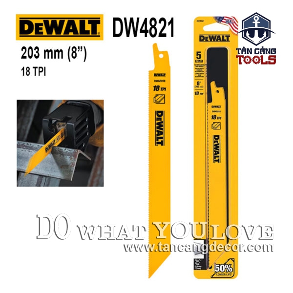 Lưỡi Cưa Kiếm Kim Loại 20.3 cm x 18TPI Dewalt DW4821- 1 Lưỡi ( Tách Vĩ )
