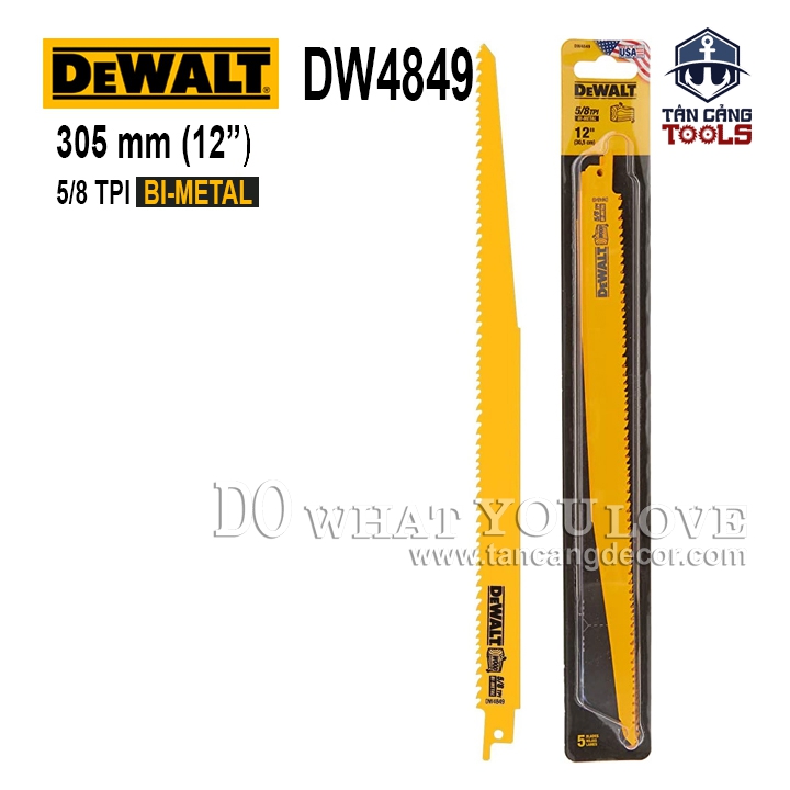 Lưỡi Cưa Kiếm Gỗ 305 cm x 5/8TPI Dewalt DW4849- 1 Lưỡi ( Tách Vĩ )