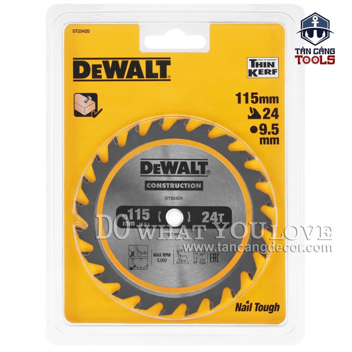 Lưỡi Cưa Gỗ Hợp Kim 115 x 9.5 mm x 24 T DeWalt DT20420 - Ảnh 3