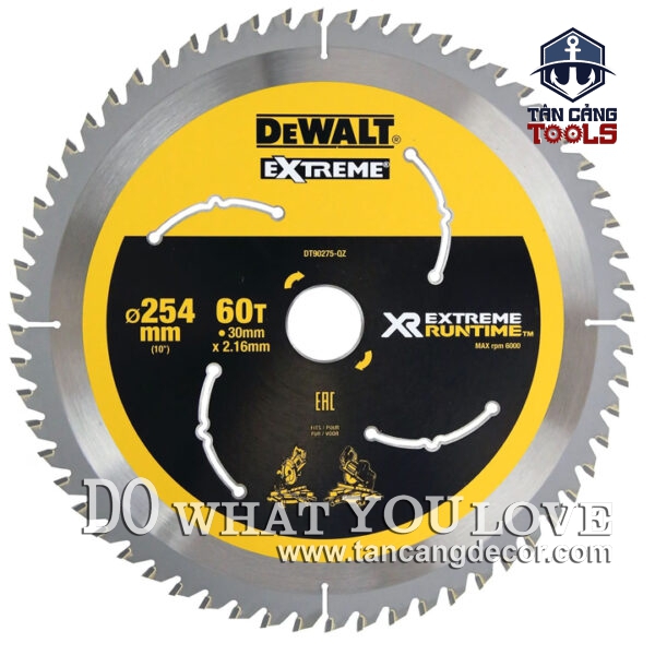 Alternative view of Lưỡi Cưa Gỗ Hợp Kim 254 x 30 mm x 60 T DeWalt DT90275 ( Kèm 3 Vòng Đệm )