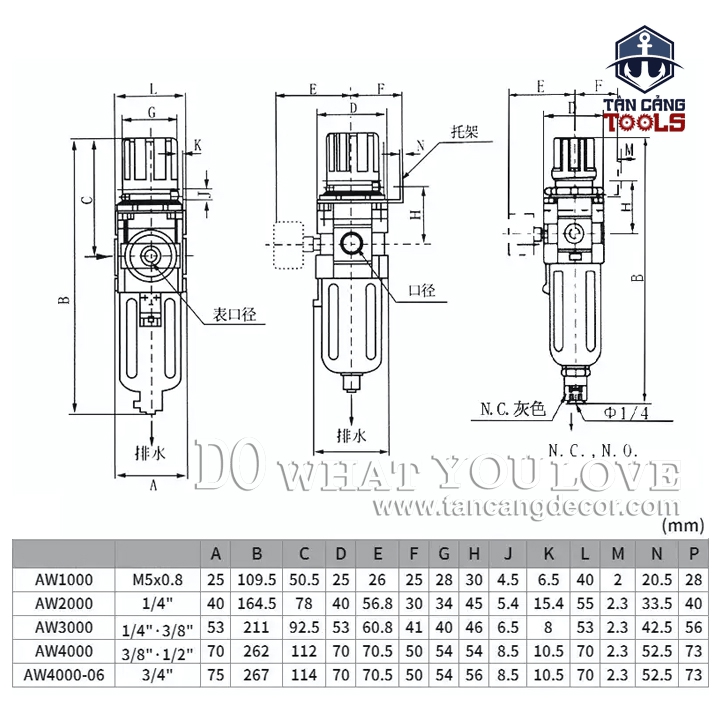 Bộ Lọc Nước Đơn Dành Cho Máy Nén Khí Delixi DM-AW3000-03 ( Xả Nước Bằng Tay ) - Ảnh 4