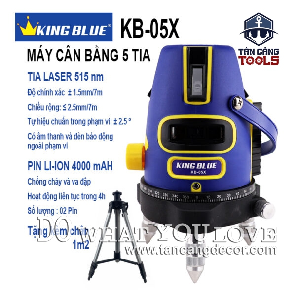 Máy Cân Bằng Lazer 5 Tia Xanh Kingblue KB-05X ( Có Chân Tripod, Dùng Ngoài Trời )