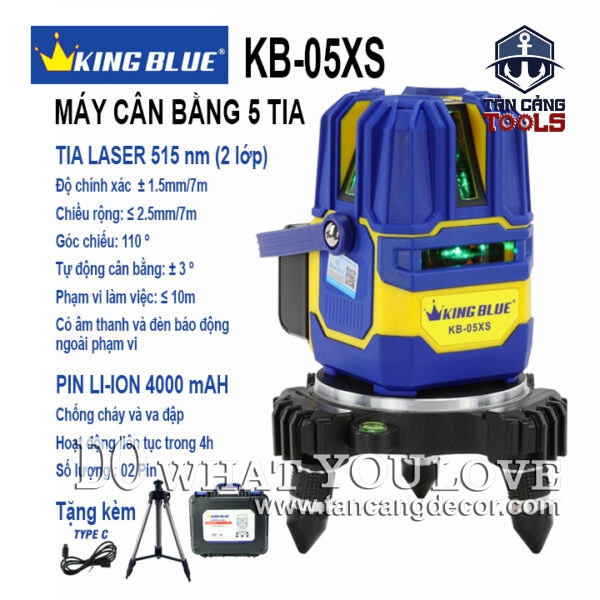 Máy Cân Bằng Lazer 5 Tia Xanh Kingblue KB-05XS ( Có Chân Tripod, Dùng Ngoài Trời )