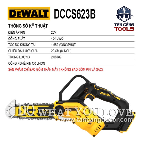 Alternative view of Máy Cưa Xích Dùng Pin 20V Dewalt DCS623B ( Thân Máy )