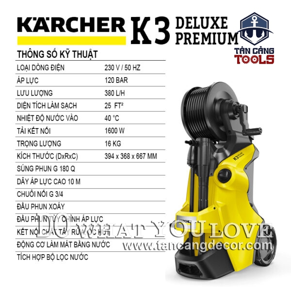 Alternative view of Máy Xịt Rửa Xe Cao Áp Karcher K3 Deluxe Premium 1600W