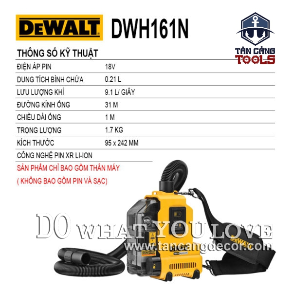 Alternative view of Phụ Kiện Hút Bụi Dùng Pin 18V Cho Máy Khoan Dewalt DWH161N-XJ ( Chưa Bao Gồm Pin, Sạc )