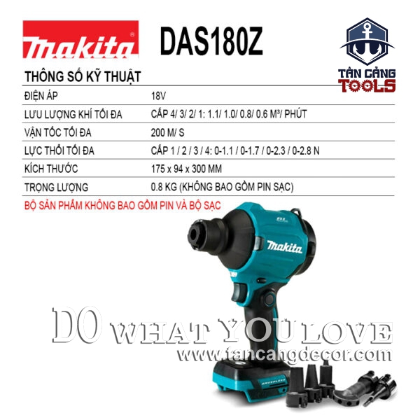 Alternative view of Máy Thổi Dùng Pin Makita 18V DAS180Z ( Thân Máy )