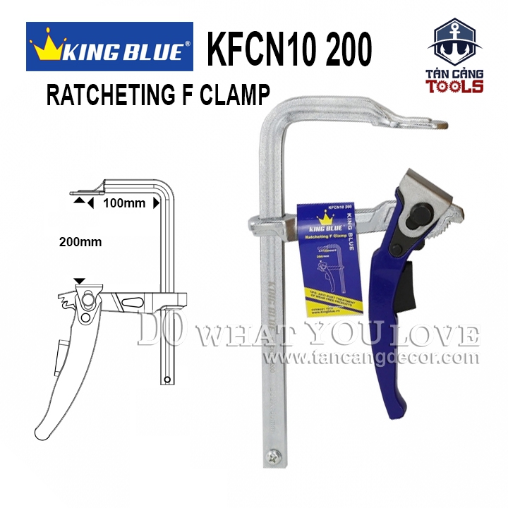 Cảo F Kẹp Nhanh 100 x 200 mm Kingblue KFCN10 200