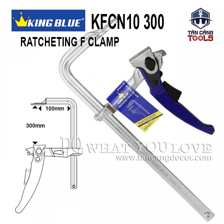 Cảo F Kẹp Nhanh 100 x 300 mm Kingblue KFCN10 300