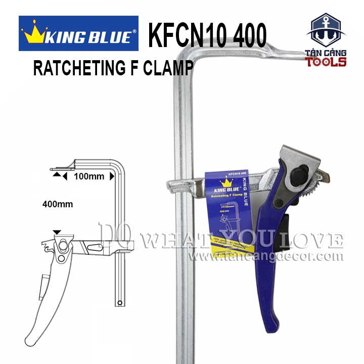 Cảo F Kẹp Nhanh 100 x 400 mm Kingblue KFCN10 400