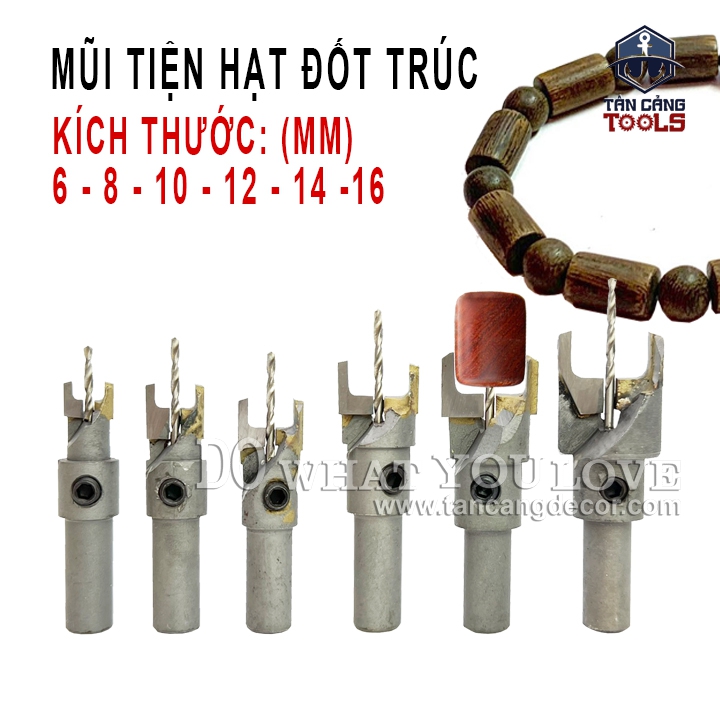 Mũi Tiện Hạt Trúc Phủ Cacbua Cho Dùng Gỗ Cứng (Nhiều kích thước)