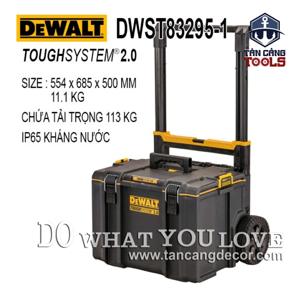 Thùng Đựng Đồ Nghề Bánh Xe Kéo DeWalt DWST83295-1 ToughSystem 2.0 Chuẩn IP65